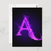 Paars vlamalfabet briefkaart (Voorkant / Achterkant)