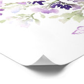 Paars vlinder baby shower - welkomstteken poster (Hoek)