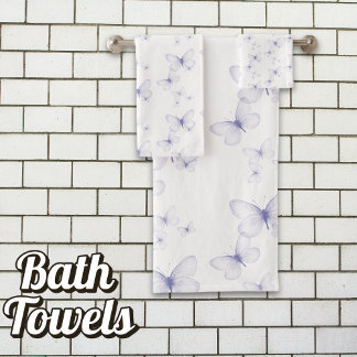 Paars vlinder Decoratief Collectie Bad Handdoek