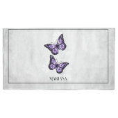 Paars vlinderbloemig Hoesje Kussensloop (Voorkant)