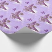 Paars vlinderdeklappapier cadeaupapier (Hoek)