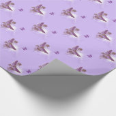 Paars vlinderdeklappapier cadeaupapier (Hoek)