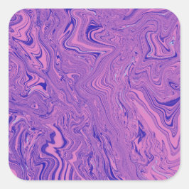 Paars Vloeibaar Marmer Abstract Patroon Vierkante Sticker