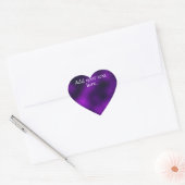Paars voeg je eigen tekstuikker toe hart sticker (Envelop)