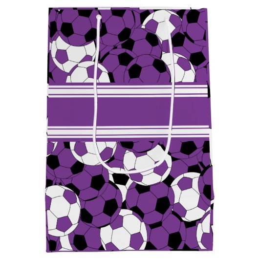 Paars Voetbal collage Medium Cadeauzakje (Achterkant)