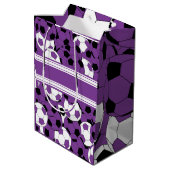 Paars Voetbal collage Medium Cadeauzakje (Achterkant Gekanteld)