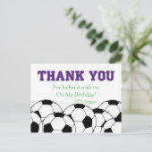 Paars Voetbal Dank u Briefkaart (Staand voorkant)