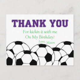 Paars Voetbal Dank u Briefkaart