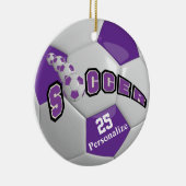 Paars Voetbal | Personaliseren Keramisch Ornament (Rechts)