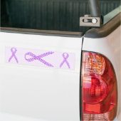 Paars voetenbewust lint bumpersticker (Op Truck)