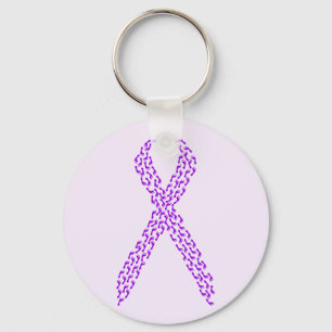 Paars voetenbewust lint sleutelhanger