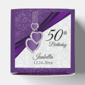 Paars vogeldagontwerp bedankdoosjes (Bovenkant)