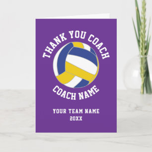 Paars Volleybal Coach Team Waardering Bedankkaart