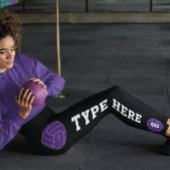Paars Volleybal de Naam van het Team van de Douane Leggings