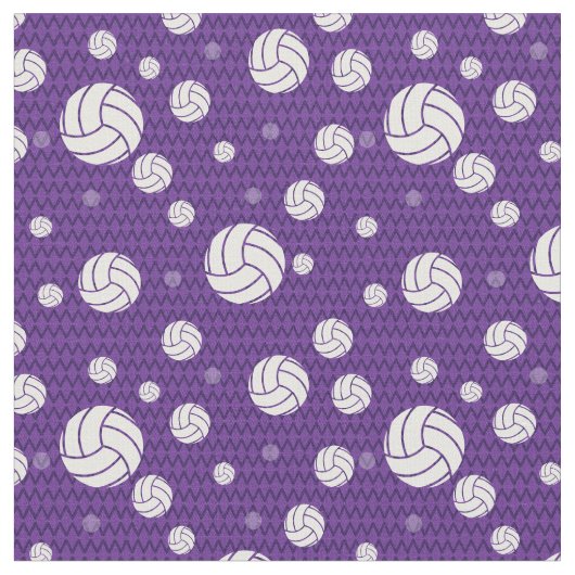 Paars Volleyball Chevron Patterned Stof (Close Up)