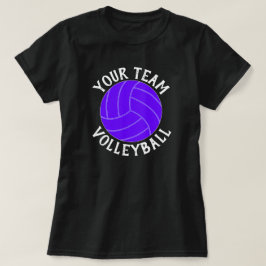 Paars volleybalteam, speler en nummer T-shirt