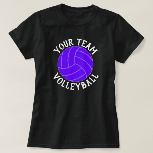 Paars volleybalteam, speler en nummer T-shirt (Design voorkant)