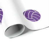 Paars volleybalverlooppapier cadeaupapier (Rol Hoek)
