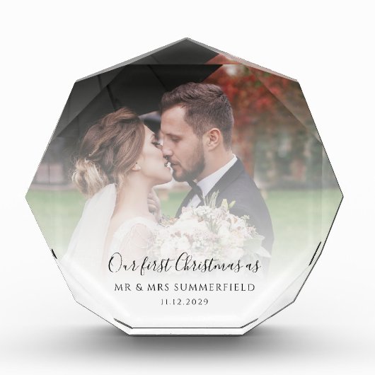 Paar's voor eerste kerstfeest met huwelijksdag Fot Fotoblokken (Voorkant)