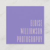 Paars voor hedendaagse Trendy Chic Bold Typografie Vierkante Visitekaartje (Voorkant)