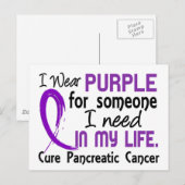 Paars voor iemand die ik pancreaskanker nodig heb briefkaart (Voorkant / Achterkant)