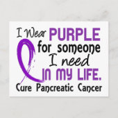 Paars voor iemand die ik pancreaskanker nodig heb briefkaart (Voorkant)