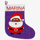 Paars voor Kerstmis met de Afrikaanse Kerstman Grote Kerstsok (Voorkant)