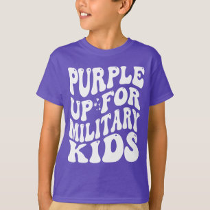 paars voor kinder militaire kinderen t-shirt