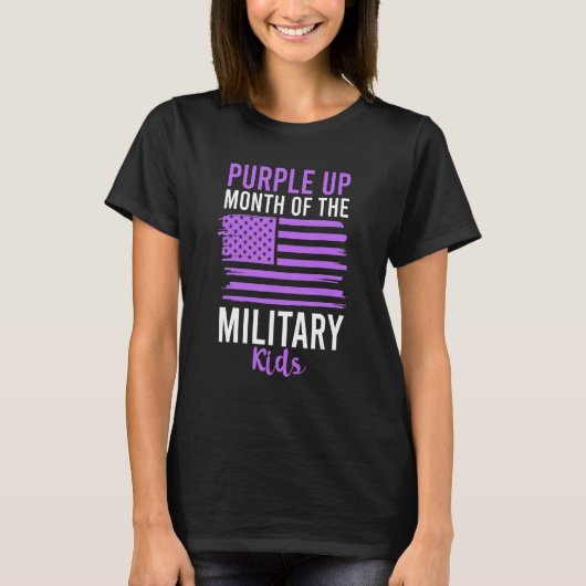 Paars voor Kinder militaire volwassen wolken Ameri T-shirt (Voorkant)