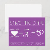 Paars voor Michele Save The Date (Voorkant / Achterkant)