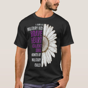 Paars voor militair Kinder maandelijks militair ki T-shirt