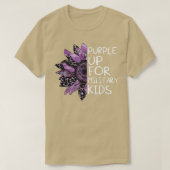 Paars voor militair kinder zonnebloempje t-shirt (Design voorkant)