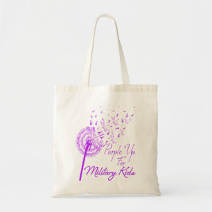 Paars voor militaire Kinder Dandelion - Maand Tote Bag