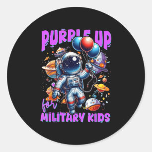 Paars voor militaire Kinder kinderen, maand A Ronde Sticker