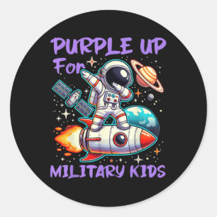Paars voor militaire Kinder kinderen, maand A Ronde Sticker