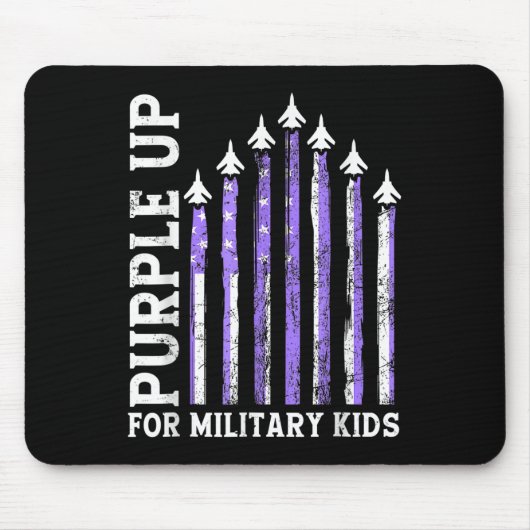 Paars voor militaire Kinder kindermaand Muismat (Voorkant)