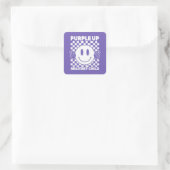 Paars voor militaire Kinder kindermaand Vierkante Sticker (Tas)