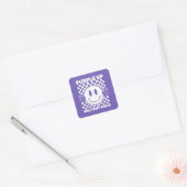 Paars voor militaire Kinder kindermaand Vierkante Sticker (Envelop)