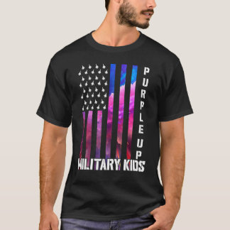 Paars voor militaire Kinder regenboogschutter T-shirt