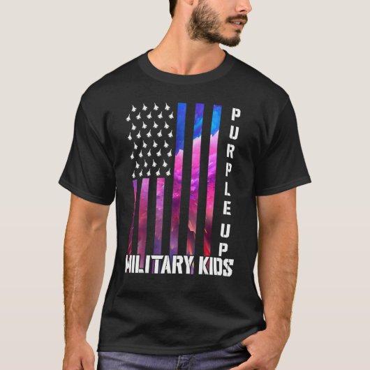 Paars voor militaire Kinder regenboogschutter T-shirt (Voorkant)