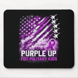 Paars voor militaire kinderen april bewustzijn usa muismat