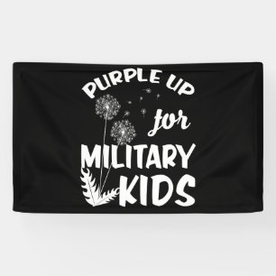 Paars voor militaire Kinderen Dandelion Maand Spandoek