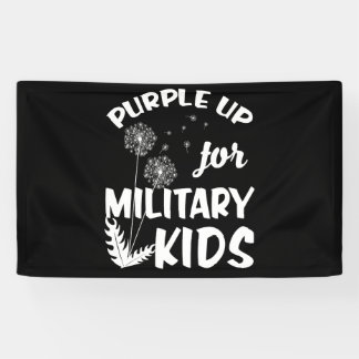 Paars voor militaire Kinderen Dandelion Maand Spandoek