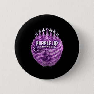 Paars voor militaire kinderen kind ondersteuning u ronde button 5,7 cm