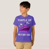 Paars voor militaire Kinderen met een gelijksoorti T-shirt (Voorkant volledig)