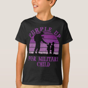 Paars voor militaire kinderen Regenboog Militaire T-shirt