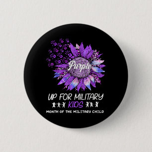 Paars voor militaire kinderen - Sunflower Military Ronde Button 5,7 Cm
