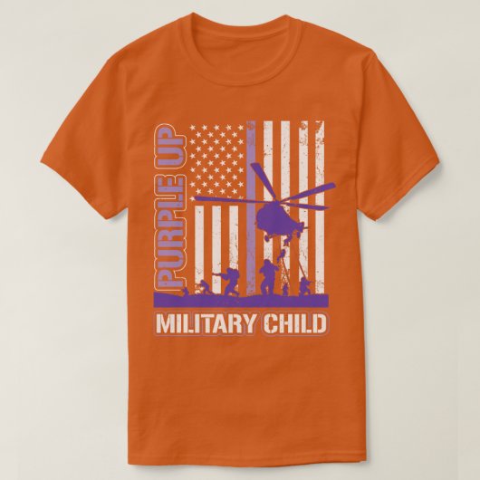 Paars voor militaire Kinderen T-shirt (Design voorkant)