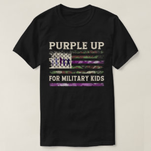 Paars voor militaire kinderen - USA-vlag T-shirt  