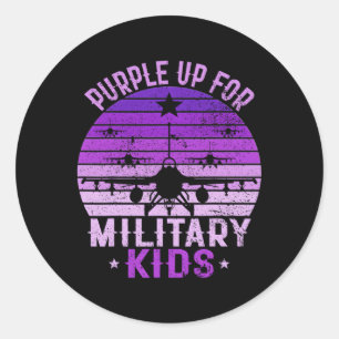 Paars voor militaire kindermaand 2023 ronde sticker